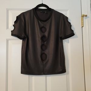 Unisex black cut-out top